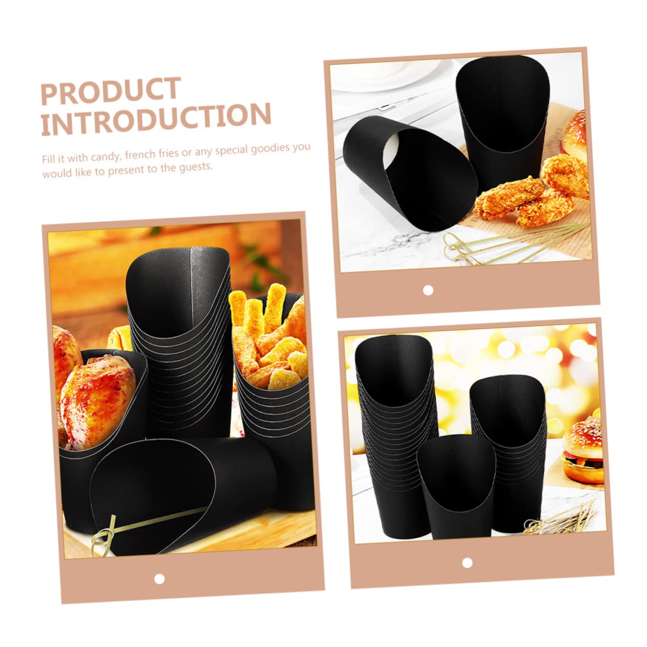 MAGICLULU 50Pcs Paper French Fry Cups Fun Snack Holders for Parties Celebrations and Events for French Fries Candy and Snacks Lightweight and Convenient Storage