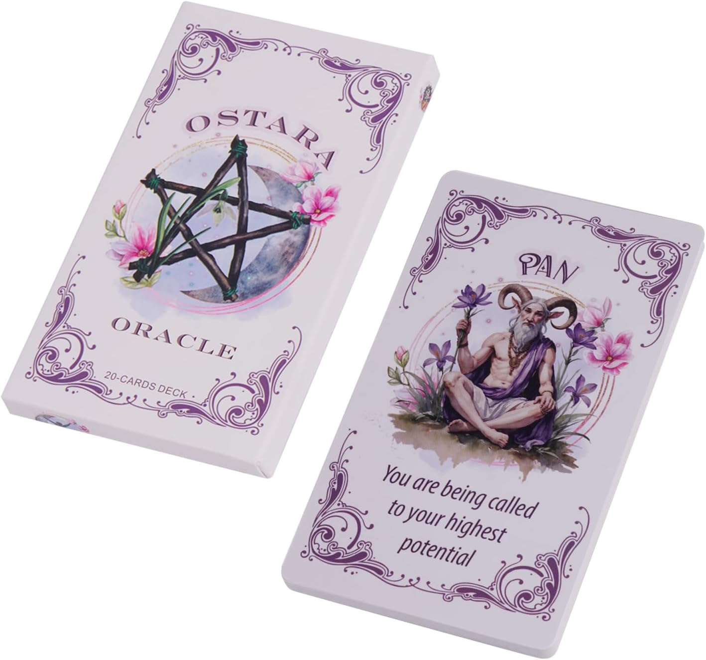 Beginner Oracle Cards, English Divination Deck, 4.72 Inches 20 Sheet Spiritual Exploration with Guided Instructions, Tarot Game, Oracle Cards with Elegant Design, Spiritual Tool for Travel and Home