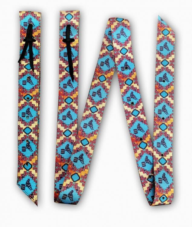 Showman Barrel Racer Print Nylon Tie Strap & Off Billet Set