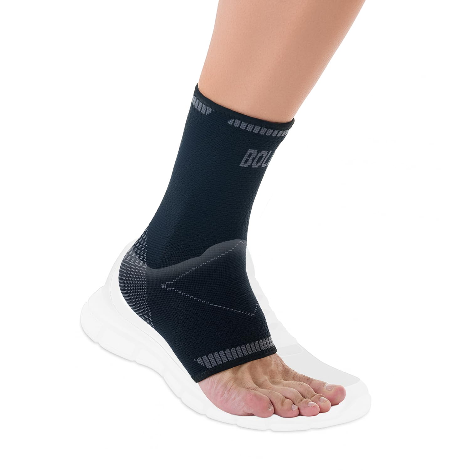 Boldfit Ankle Support For Pain Relief Ankle Brace For Women & Men Compression Anklet Socks For Men Foot Support For Pain Relief Nylon Anklet Band Compression Socks - One Piece Black L-image-24