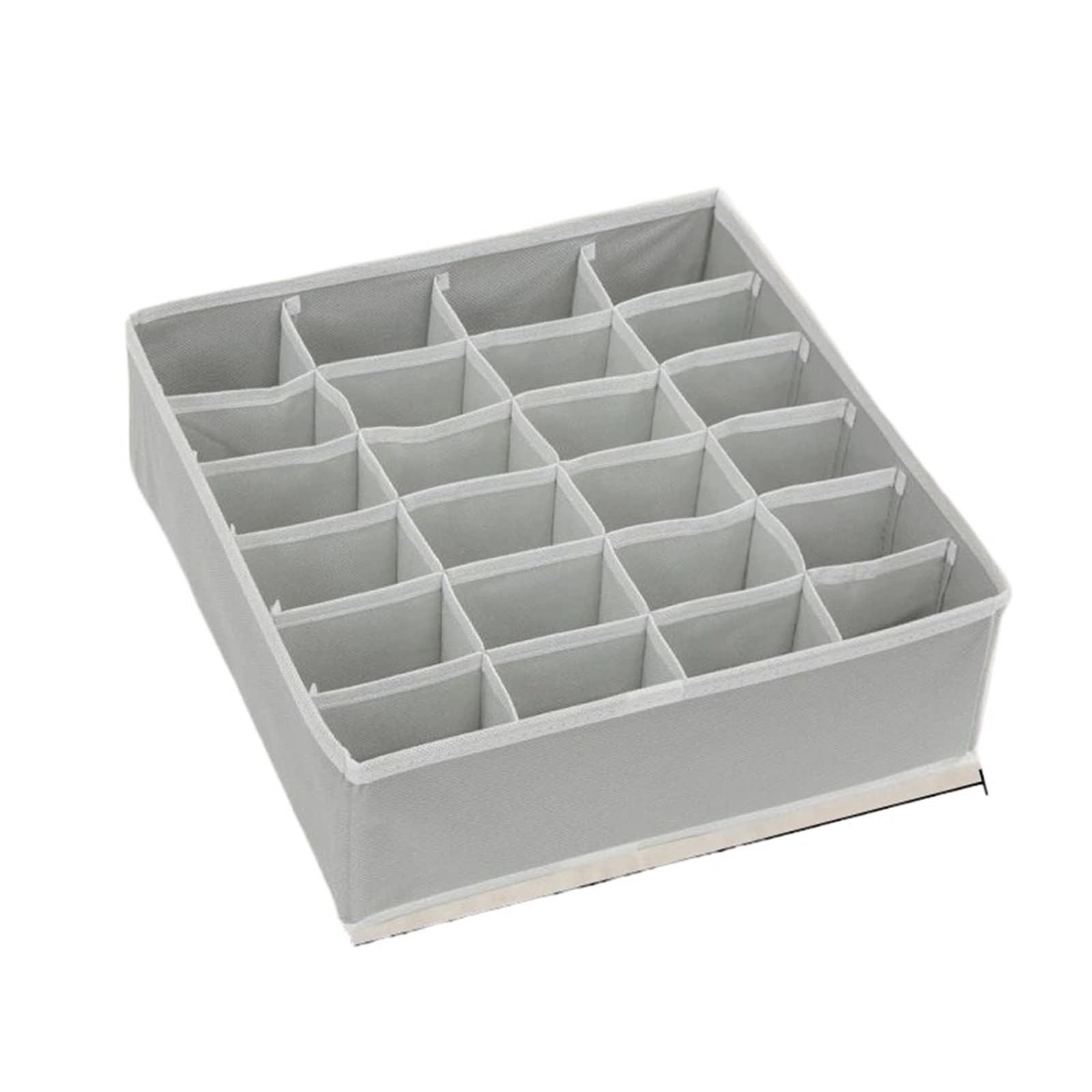 Fjoadnvm Grey Drawer Dividers 1Pc 24-Compartment Fabric Storage Box Foldable Drawer Organizer Closet Organization Socks Underwear Ties Clothes