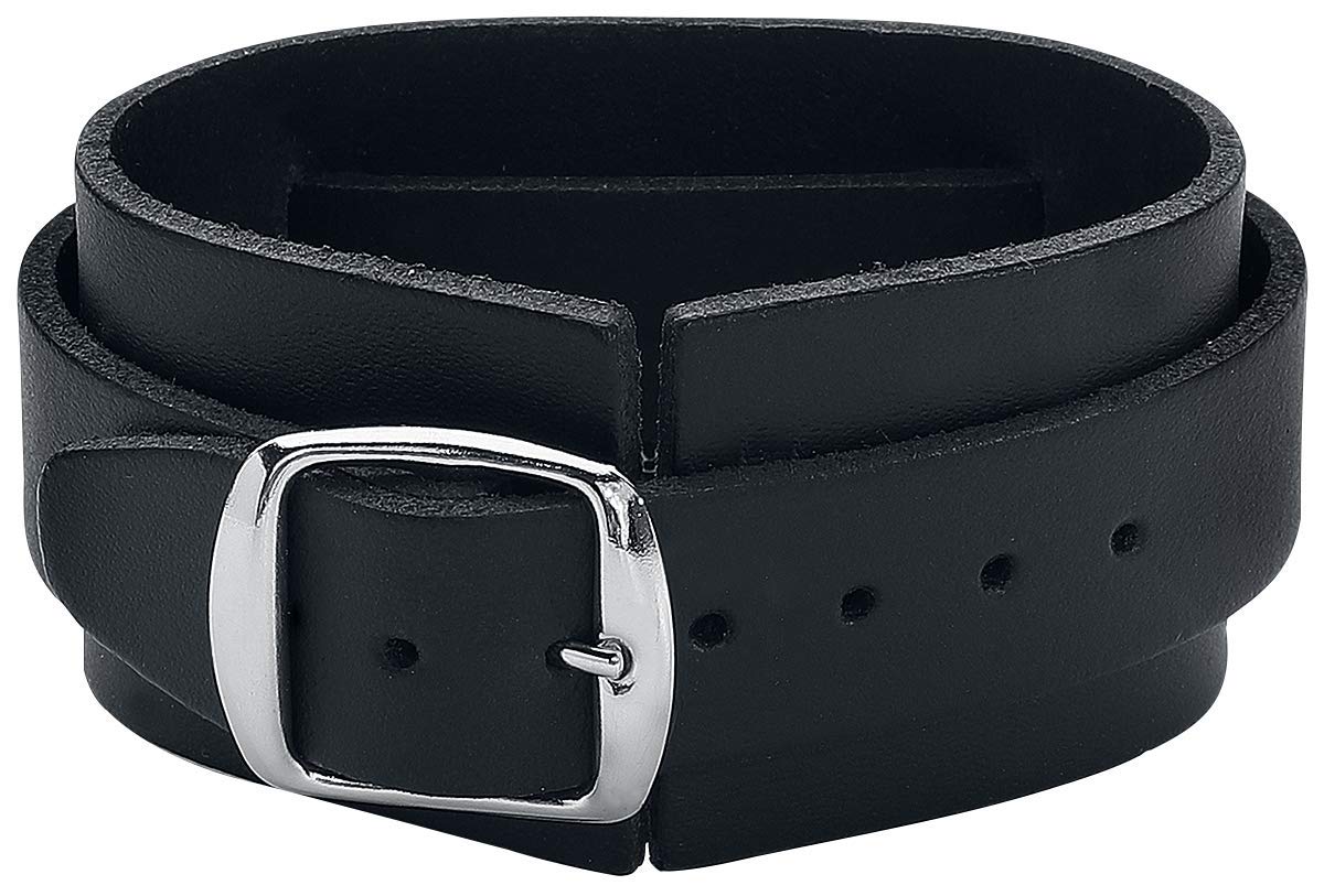 Metallica Logo Lederarmband schwarz
