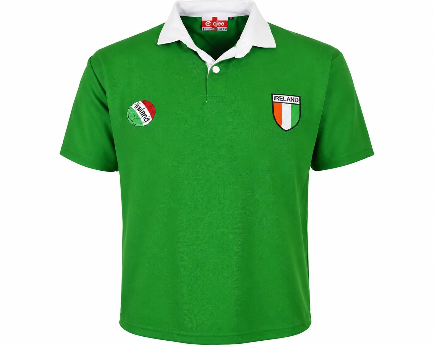 New Model UK Ireland Football Men’s Polo T-Shirt | Embroidered Logo, Half Sleeve, Casual Poly-Cotton T Shirts for Men Emerald Green (3XL)