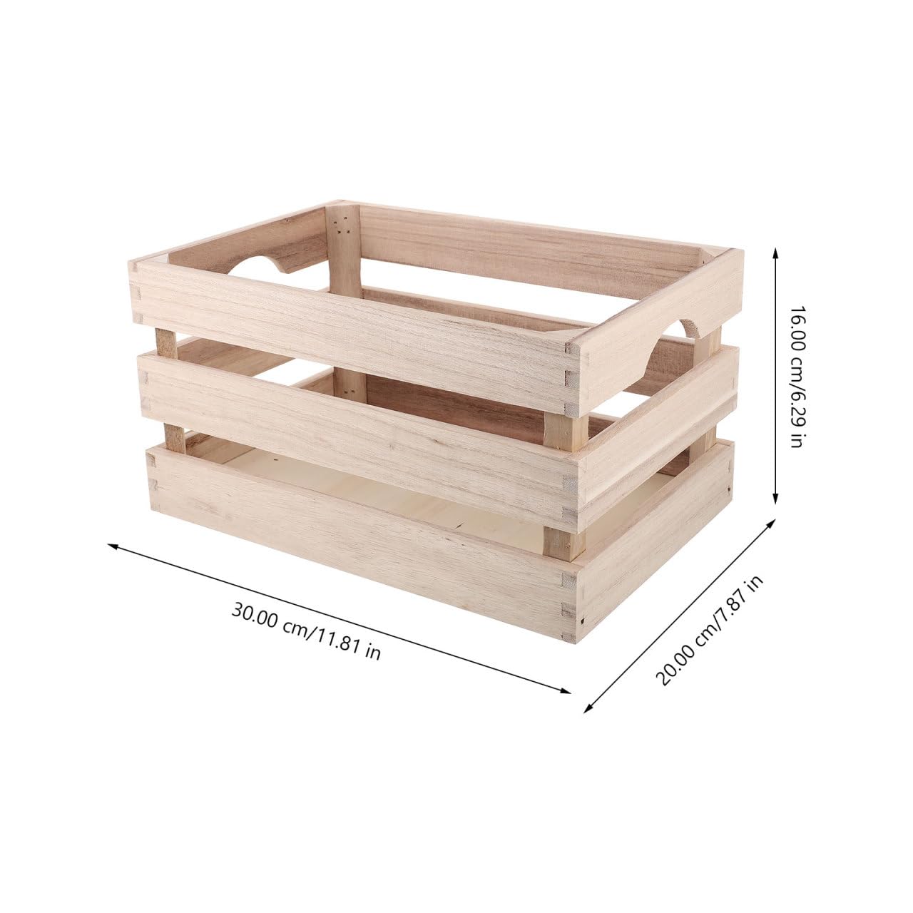 Hemoton Scatola a cubo in legno vintage rustica in legno, 30 x 20 cm, per bagno, cucina, lavanderia, casa, frutta, verdura, cestino quadrato per piante grasse