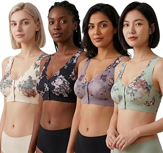 Nerissa Wear Floral Wireless Bras – Seamless Comfort & Support, Multi-Pack, and Free Sizes (Pack of 4) Price In India