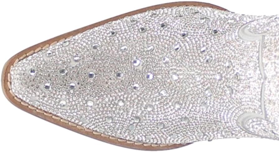 Dingo Womens Silver Dollar Rhinestone Round Toe Pull On Casual Boots Mid... - Picture 9 of 20