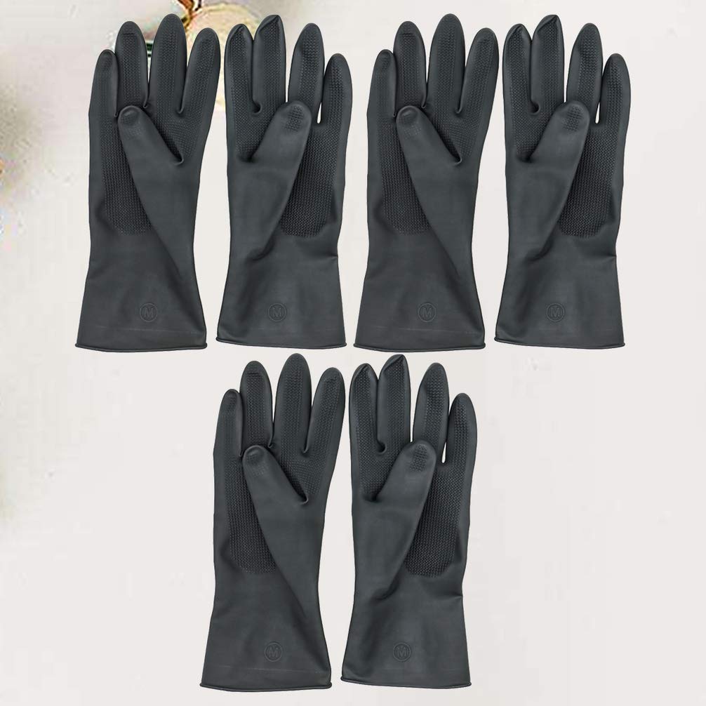 Solustre Lot de 3 paires de gants de teinture pour cheveux, gants de teinture de cheveux antidérapants, imperméables, protecteurs en caoutchouc pour la coiffure - Taille S