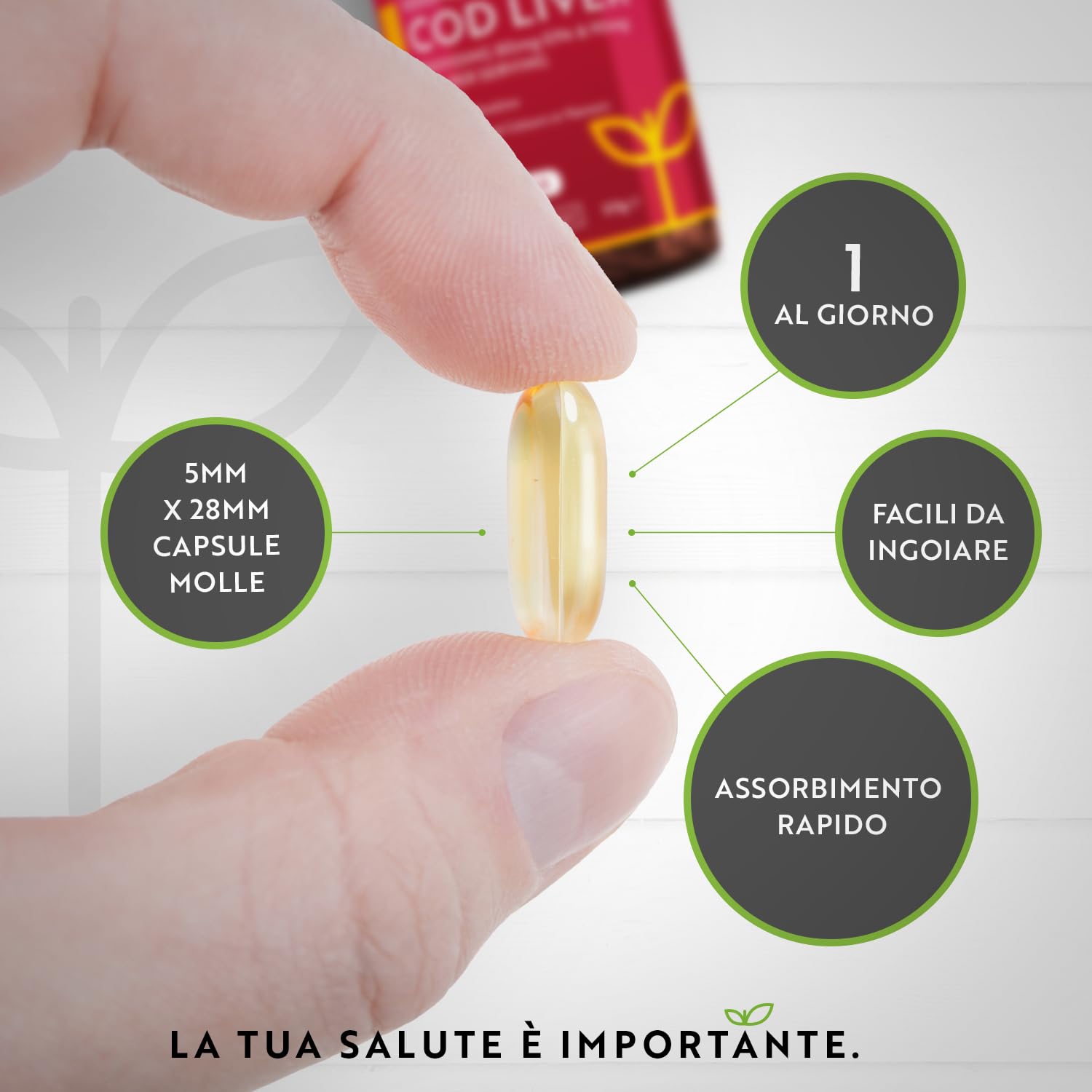Nutravita Olio di Fegato di Merluzzo Capsule 1000 mg - 365 Capsule Premium di Olio di Pesce - Omega 3 Alta Resistenza con Vitamine A, D, E e di Aglio - Supporta la Salute di Cuore e Cervello