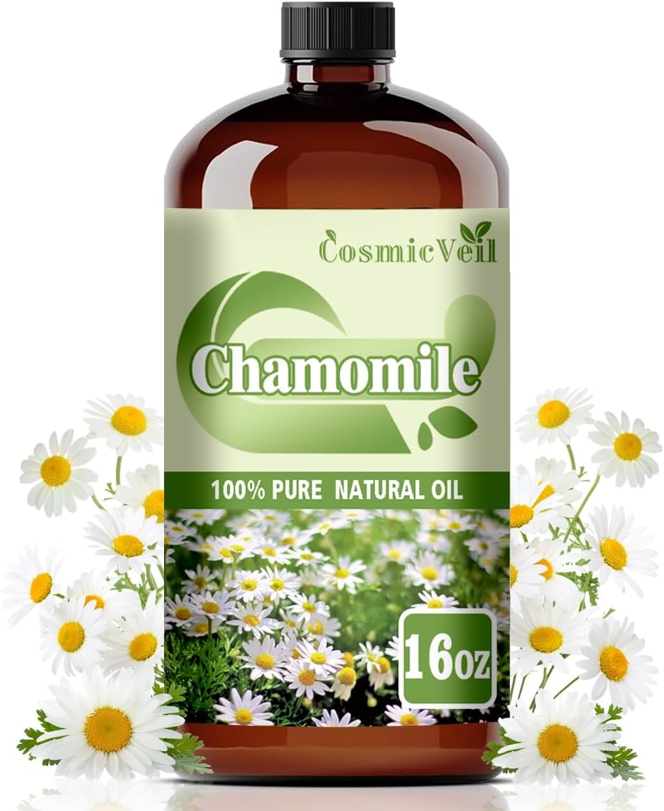 Chamomile Essential Oil Fragrance Oil for Aroma Diffuser,Humidifier,Home Fragrance,Cleaning,Body Care,Massage,Yoga,DIY Candle,DIY Soap CosmicVeil（Chamomile，16 Fl Oz (Pack of 1)）