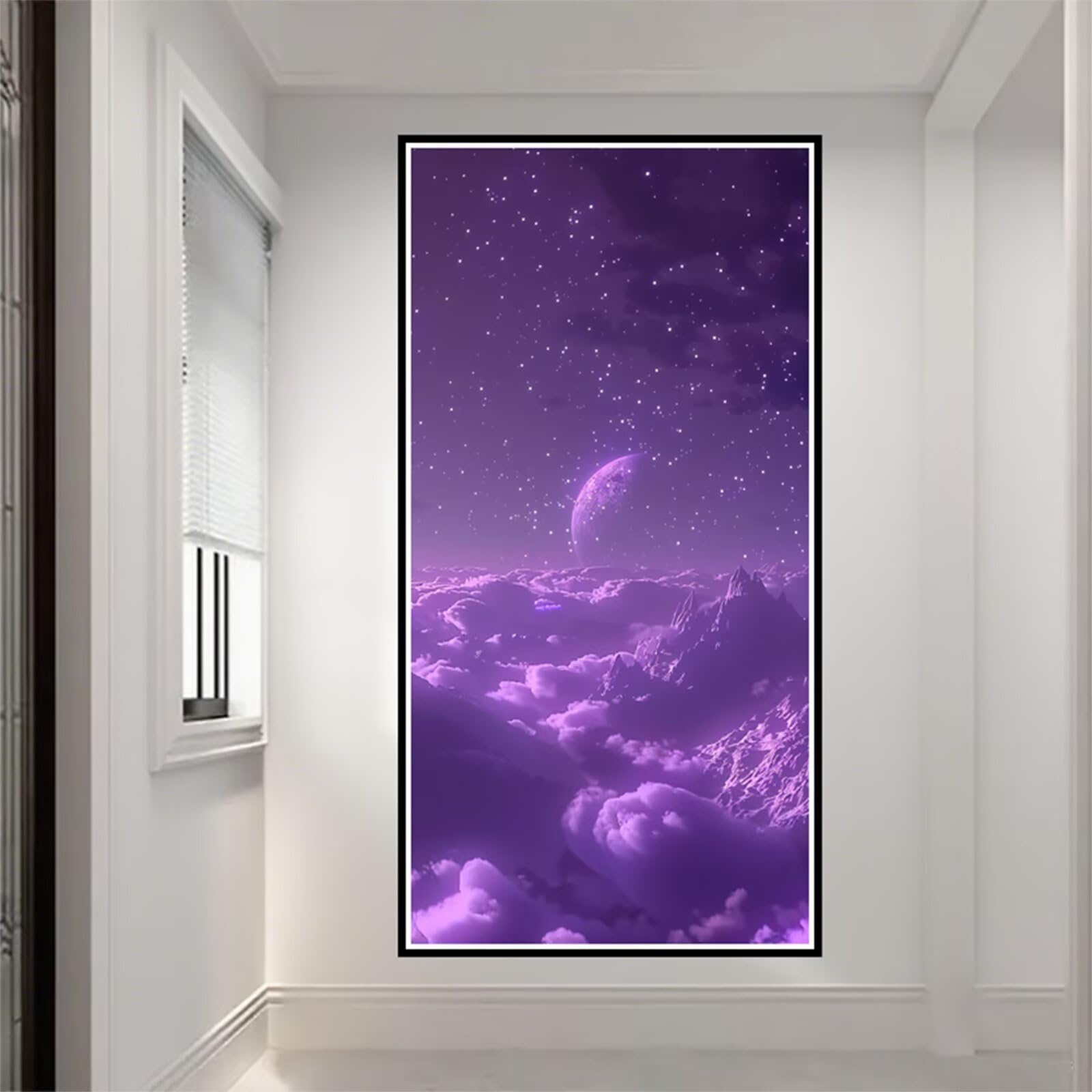 Diamentowe malowanie gwiaździste niebo diamentowe malowanie dorosły XXL 50 x 100 cm, 5D Haft diamentowy krajobraz obraz dziecięcy diament, zrób to sam obraz diamentowy aktywność ręczna dorosły