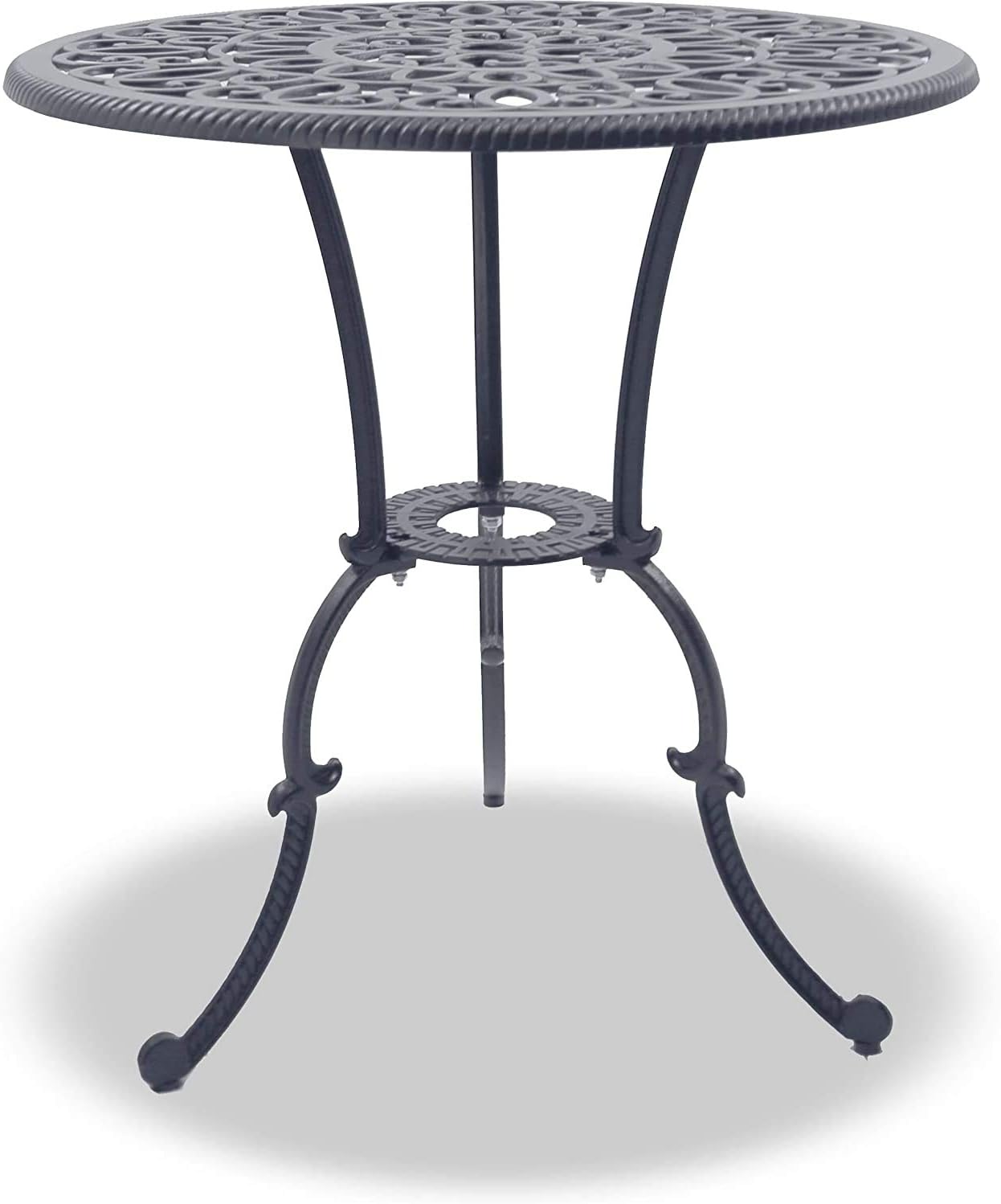 BANGUI Garden Furniture Outdoor Table, Grey Cast Aluminium Bistro Table