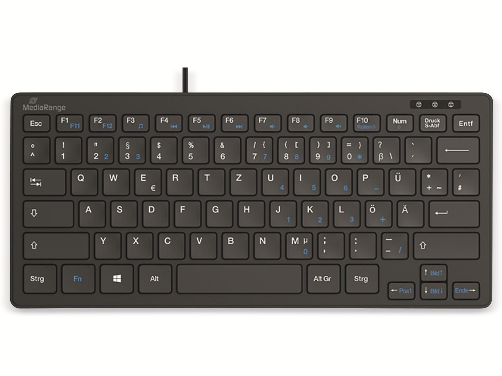 MediaRange Kabelgebundene Kompakt-Tastatur mit 78 ultraflachen Tasten