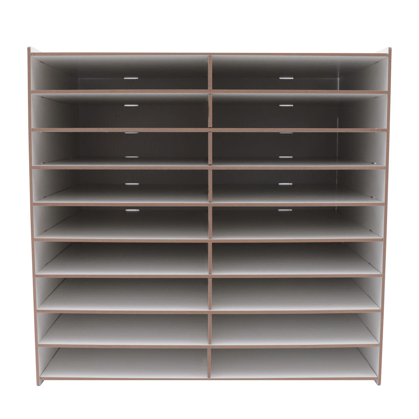 Organizador de escritorio de madera, 18 compartimentos, DIY Office, Multifuncional, para carpetas A4, revistas, papeles y cartas, madera grande, oficina, escritorio, archivador (blanco)