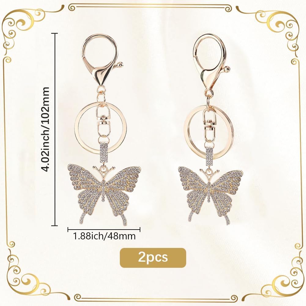 Rhinestone Bag Charms Rhinestone Keychains Bulk Alloy Sparkly Keyring Key Chains Charms for Purse Handbags image 2