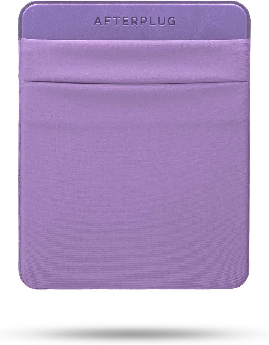 2-Pocket Adhesive Pouch for Laptop, Compatible with External 2.5" HDD, SSD, Magic Mouse, USB Cable and More (Lilac Purple)