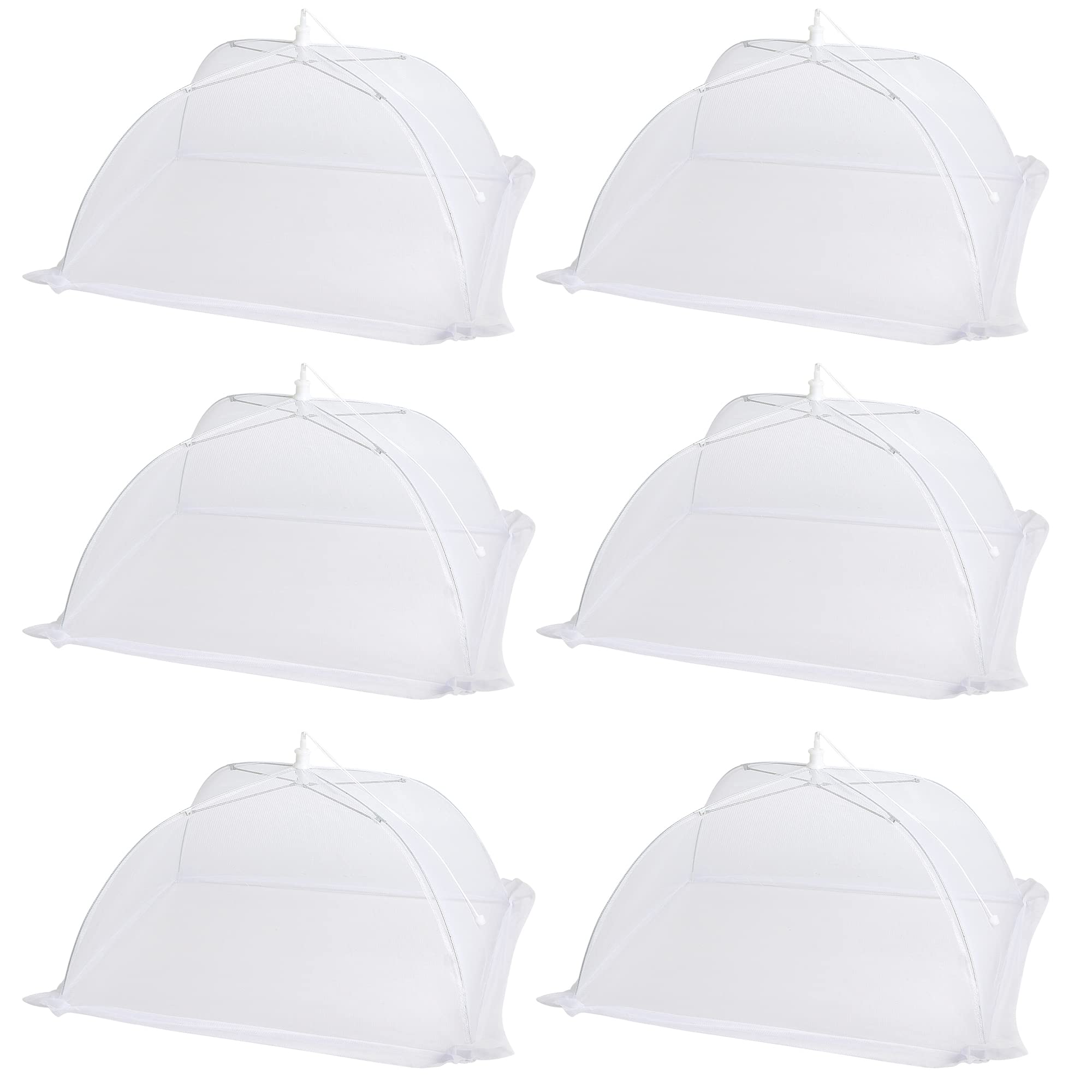 STYDDI 6 Pack Pop-Out Mesh Food Cover Tent Umbrella, 17 inch Foldable Durable Mesh Screen Tent Protectors to Keep Flies, Mosquitoes and Bugs Away from Your Food and Fruit