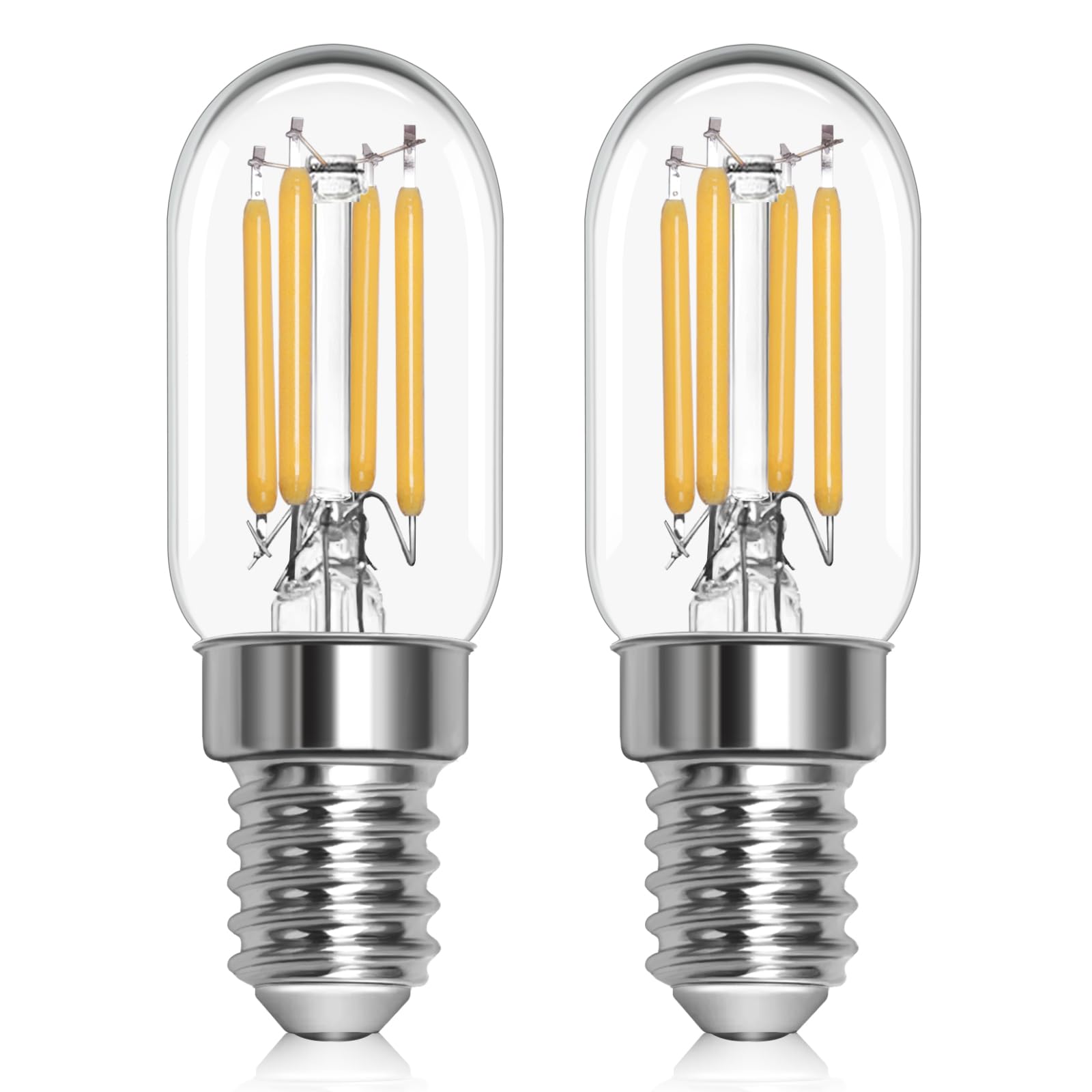 LED Glühbirne E14 Warmweiss 2W 230V, Glühbirne Kühlschrank Led T22 E14 Warmweiß 2700K, Ersatz 25W-30W Halogenlampe, Nicht Dimmbar, für Nachtlicht, Salzlampe, Kronleuchter, Nähmaschine, 2er-Set