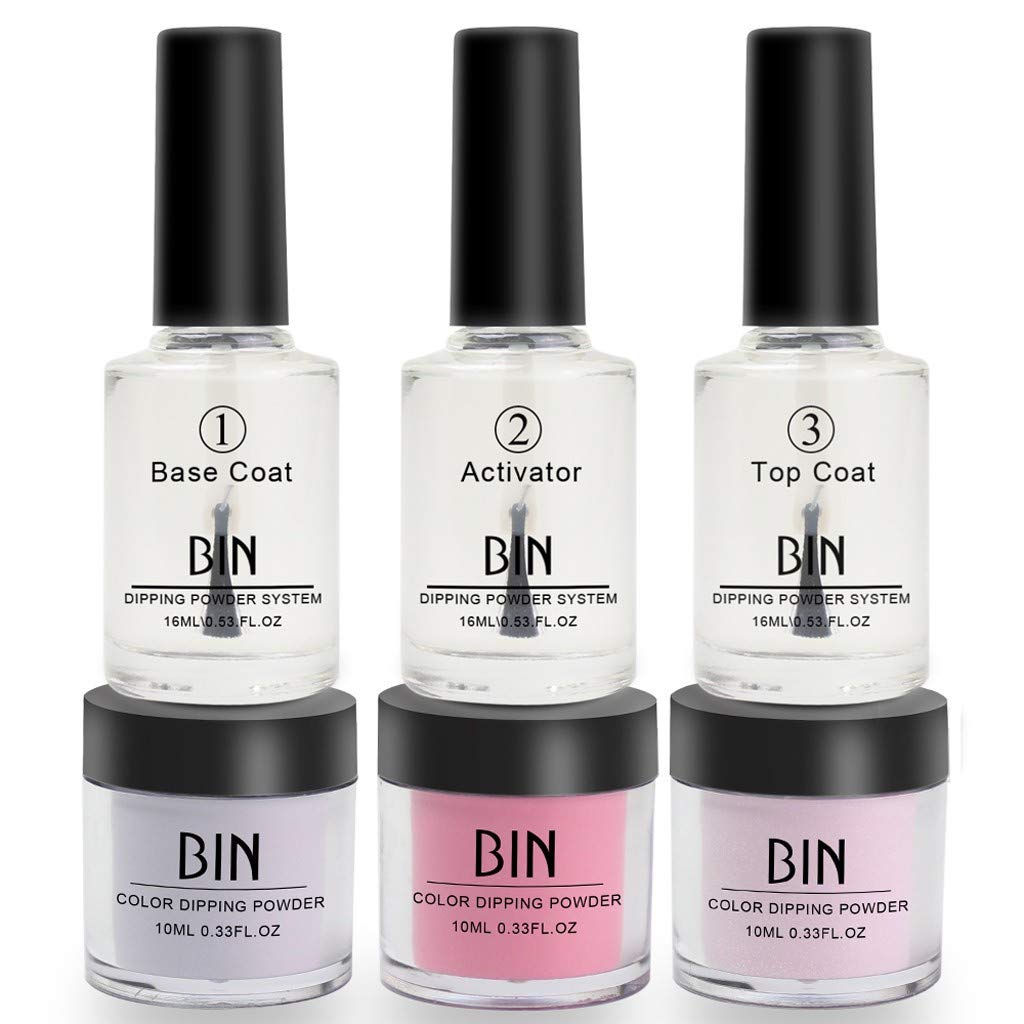 Nail Art, 16ml Dip Powder Set Acrylic Liquid Dipping System Without Lamp Cure Natural Dry Nail Set infiltrating Powder (B)