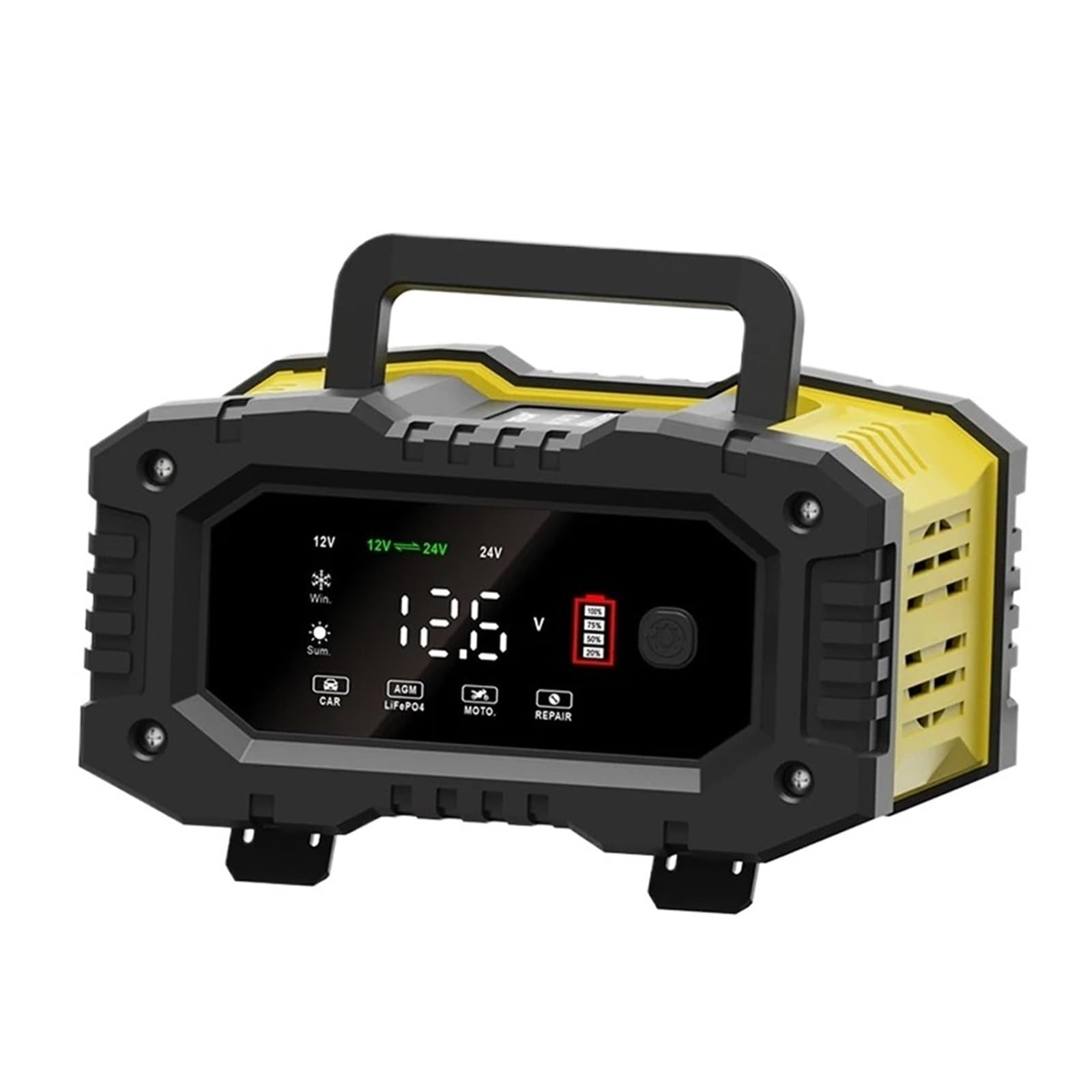 Ładowarka Samochodowa 20A/10A 12V/24V W Pełni Automatyczna Inteligentna 300W/150W Naprawa Impulsowa Do Ładowania AGM GEL MOKRY Kwas Ołowiowy Wydajne Szybkie ładowanie(12V 10A and 24V 5A)