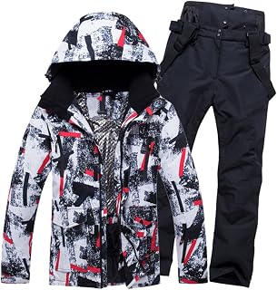 Traje de esquí para hombre Invierno Cálido a prueba de viento Impermeable Deportes al aire libre Chaquetas de nieve Pantalones Equipo de esquí