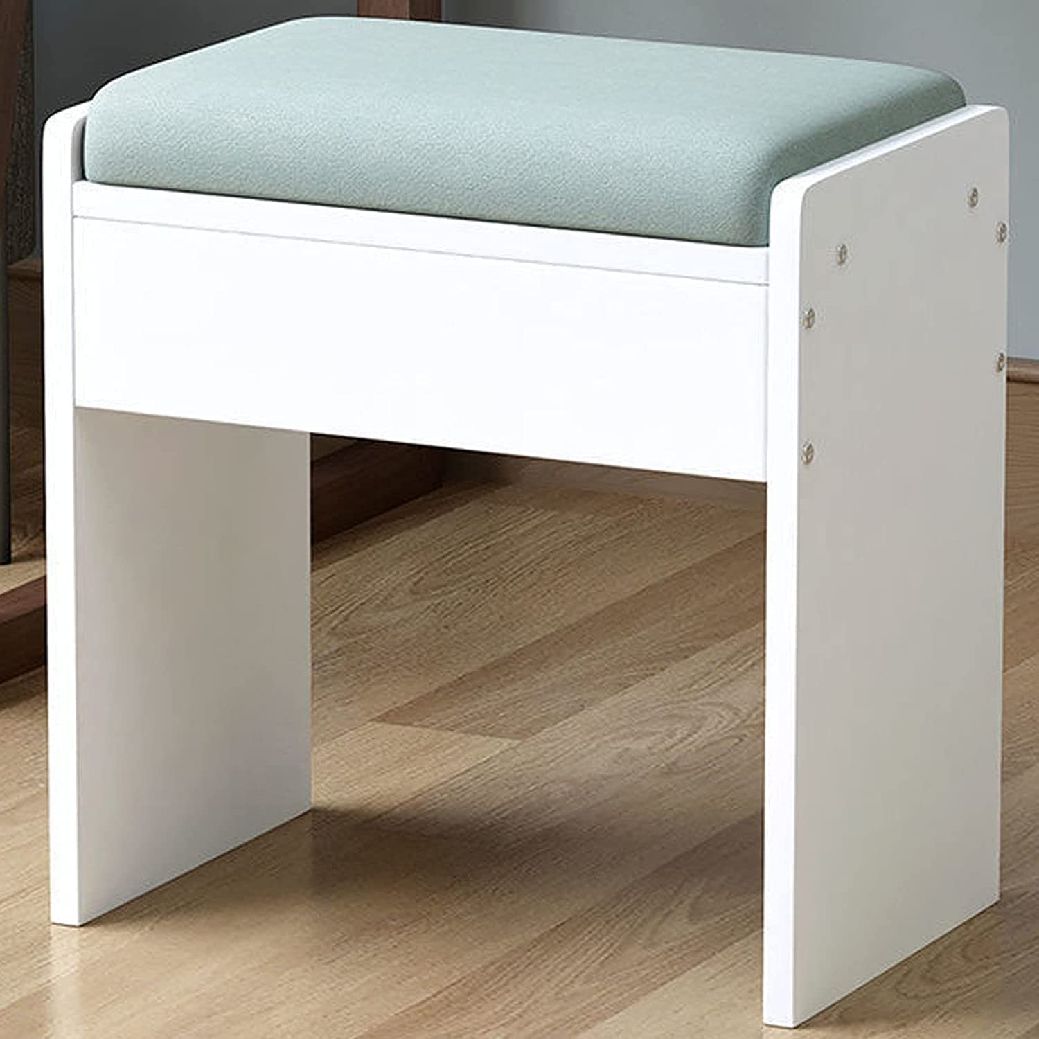Otomano tapizado rectangular en forma de H con asiento acolchado gris para dormitorio