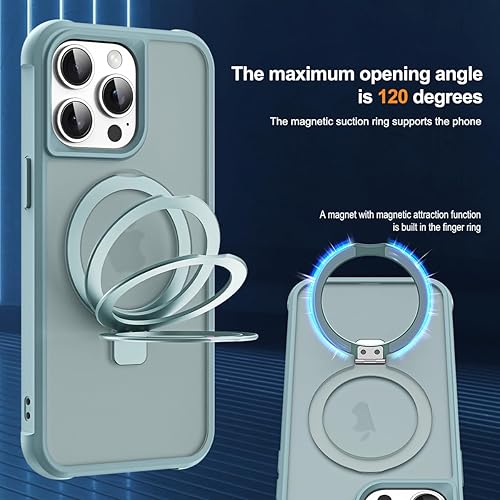 Miniatura 9 de Funda compatible con iPhone 12 Pro Max y iPhone 13 Pro Max de 6.7 pulgadas, con soporte magnético invisible tipo anillo, gran agarre, compatible con