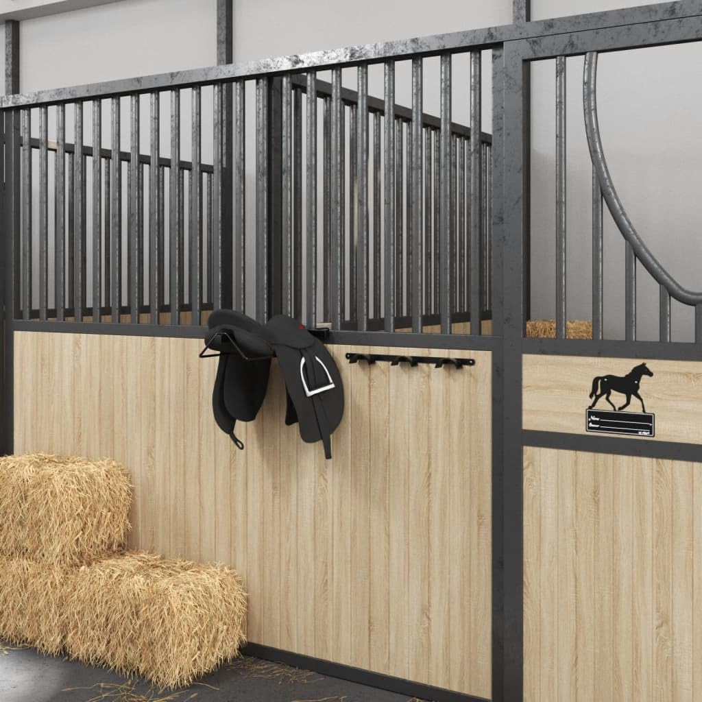 Trensenhalter de hierro resistente negro con 60 x 6,5 x 4 cm para el orden en el establo, adecuado para trenzas, riendas, accesorios de sillín, equipo ecuestre y accesorios para caballos