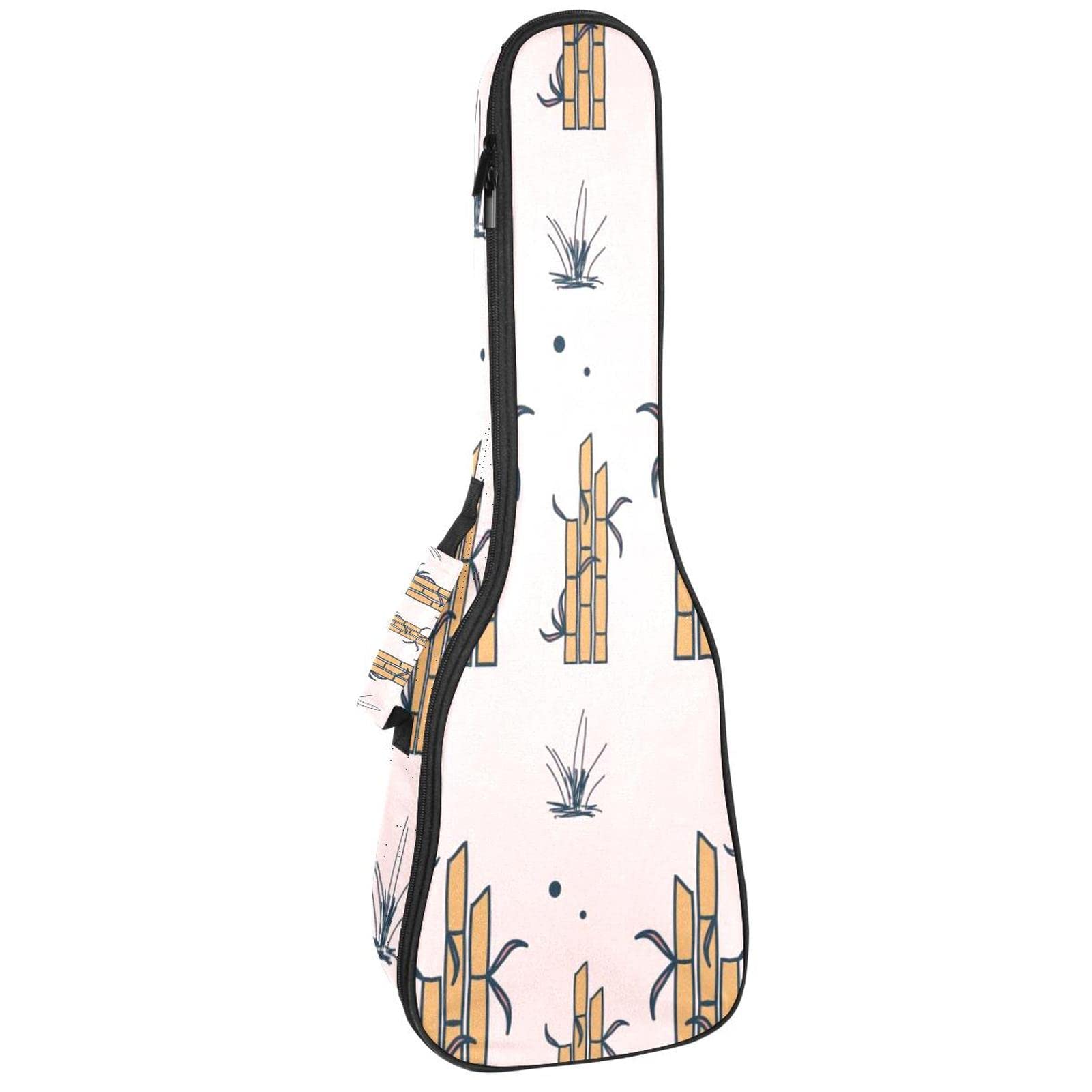 Housse ukulélé concert motif bambou avec double bretelle dos - 7