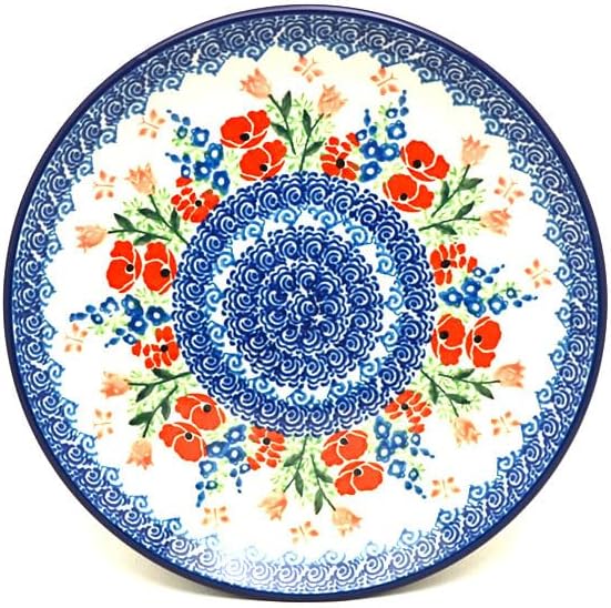 Polish Pottery Plate - Salad/Dessert (7 3/4") - Whimsical Garden