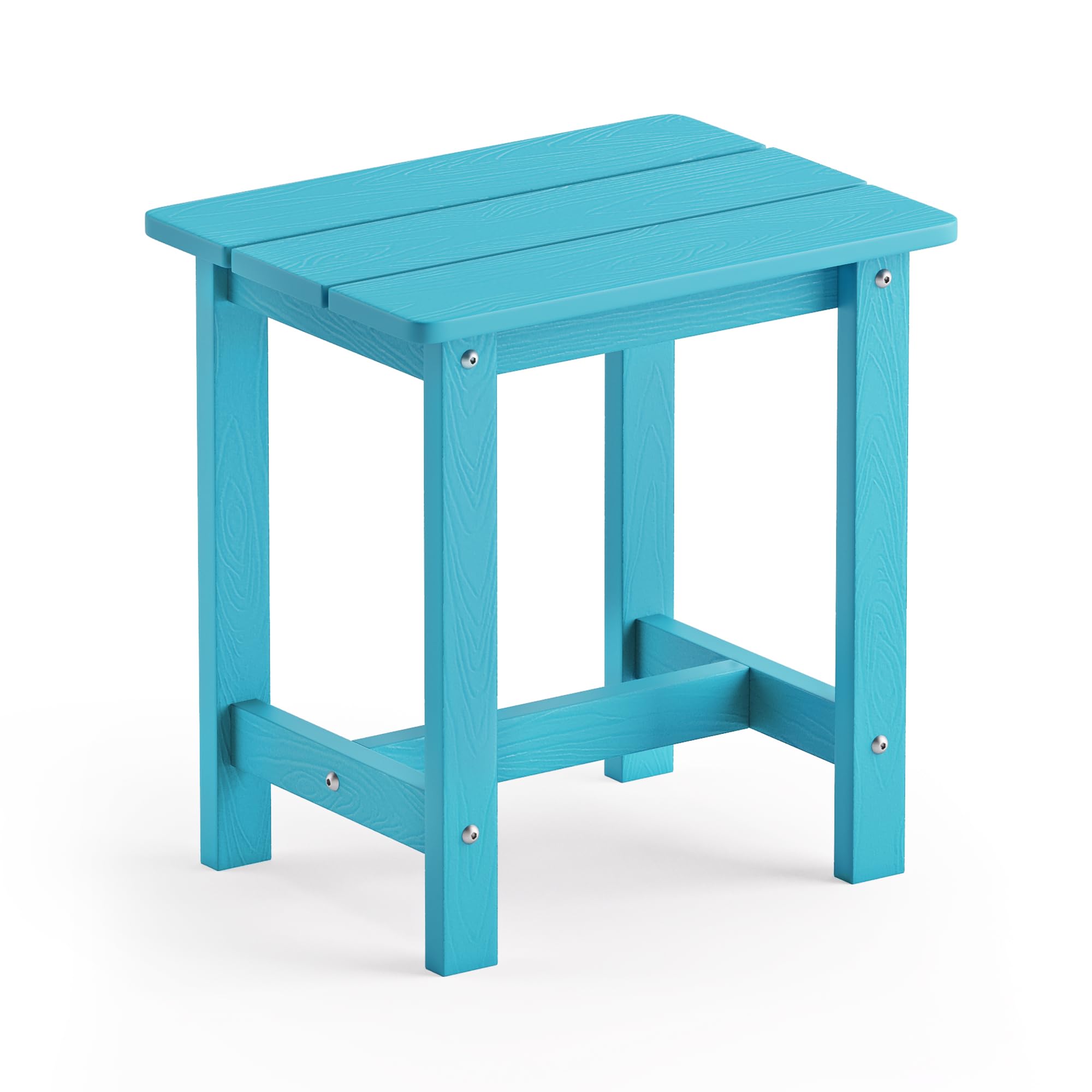 LUE BONA Outdoor Side Table, HDPS Small Outdoor Table, Rectangle Adirondack Side Table, Outside End Table for Patio, Porch, Pool, Weather Resistant/