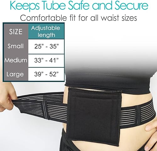 Miniatura 6 de Cinturón de tubo de alimentación transpirable, cinturones de tubos G, cinturón de tubo de clavija, soporte elástico para tubo G, suministros de