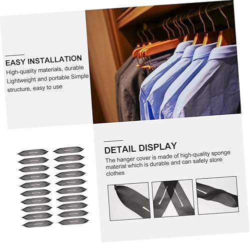 Miniatura 3 de TIDTALEO Juego de 20 perchas antideslizantes con cubierta de espuma para ropa, color negro