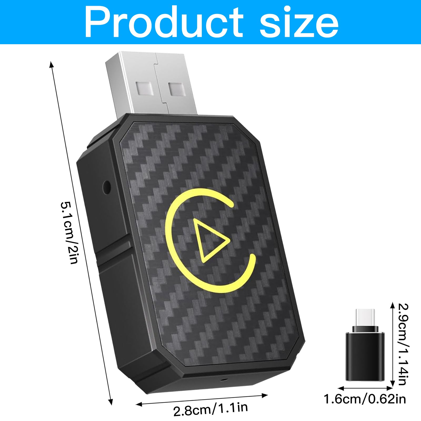 Adattatore Wireless Per Microfono Dinamico – Portata 50m, Audio 24bit/192kHz, Batteria 300mAh, Ricarica USB-C
