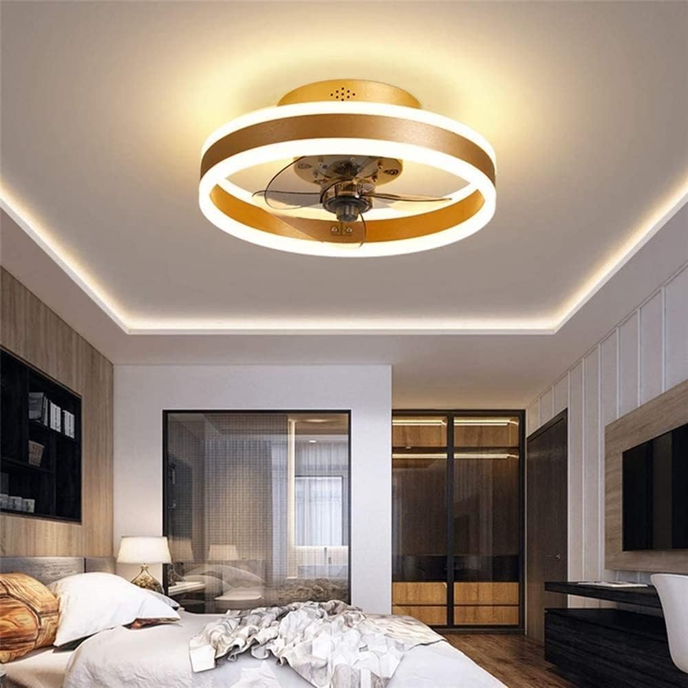 HXYSXHJUO Ultra-Thin 24W Dimmable Chlier Ceiling Fan with Light Silent Remote Control 16.5cm for Living Room Bedroom Office Dining -d Design
