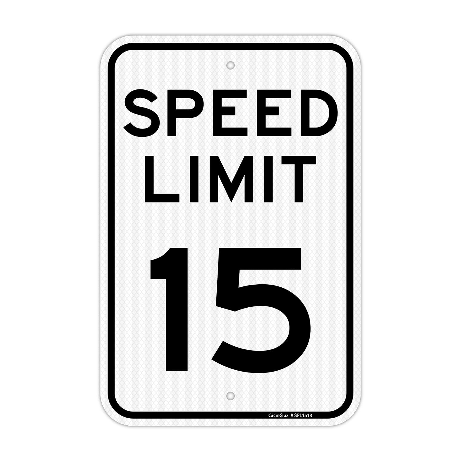 GicnKeuz Speed Limit 15 MPH Sign, 18" x 12" Slow Down Sign, Traffic Engineer Grade Reflective Aluminum, Fade Resistant, 2 Pre-drilled Holes, Outdoor