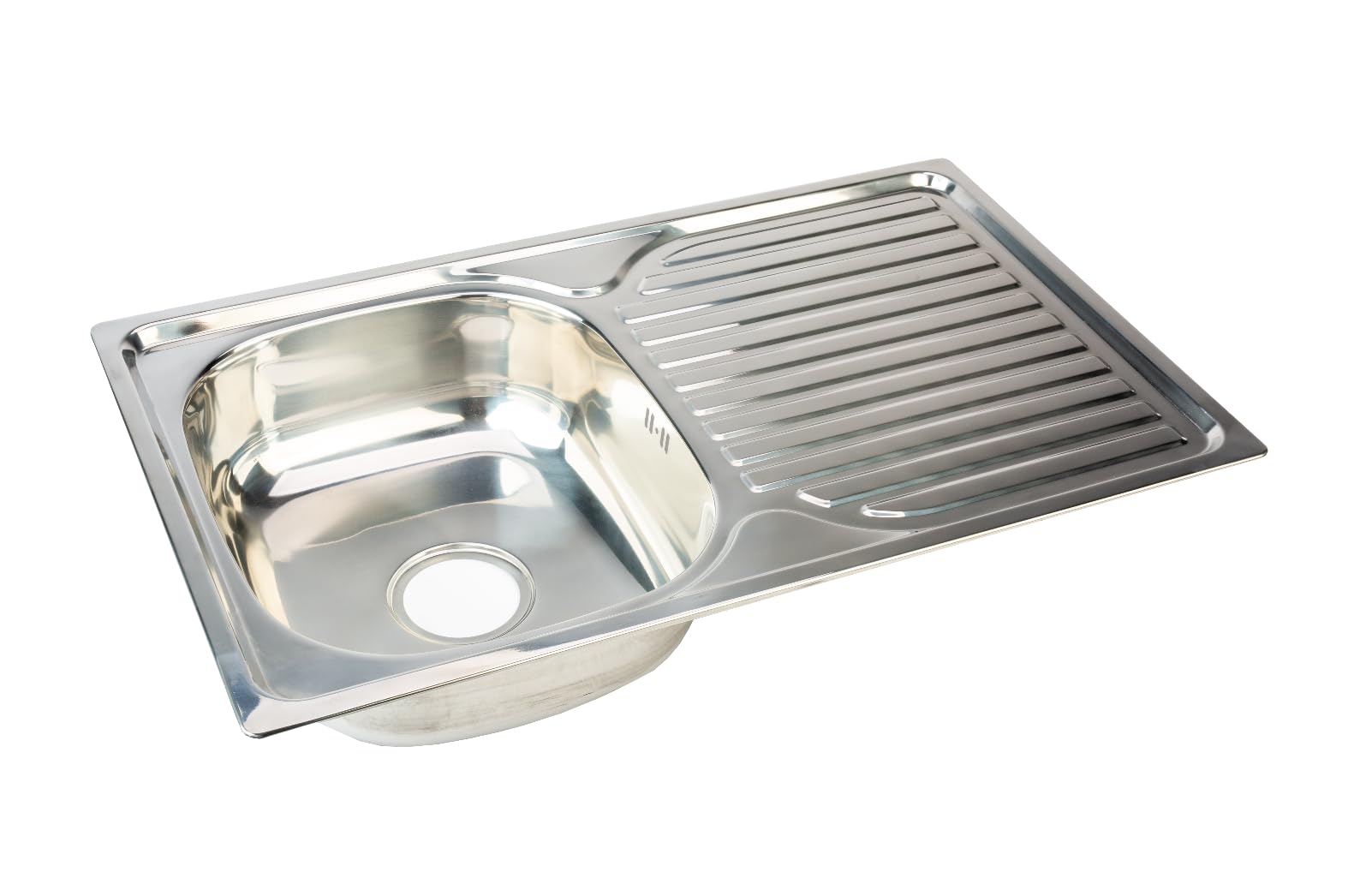 AZERODESIGN-Fregadero Cocina- Fregadero Cocina 1 Seno-Fregadero-Fregadero con Escurridor-Fregadero de Acero Inoxidable-Incluye Accesorios para su Instalación-Medida Total Largo 80cm x Ancho 48 cm