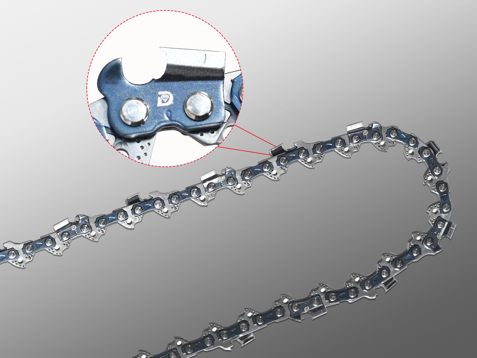3 cadenas de motosierra de 12 pulgadas para motosierra Greenworks 40 V 20262 20292, cadena de repuesto de 12 pulgadas para motosierra Sun Joe SWJ698E 9A – 3/8 pulgadas – .50 pulgadas – 45 DL