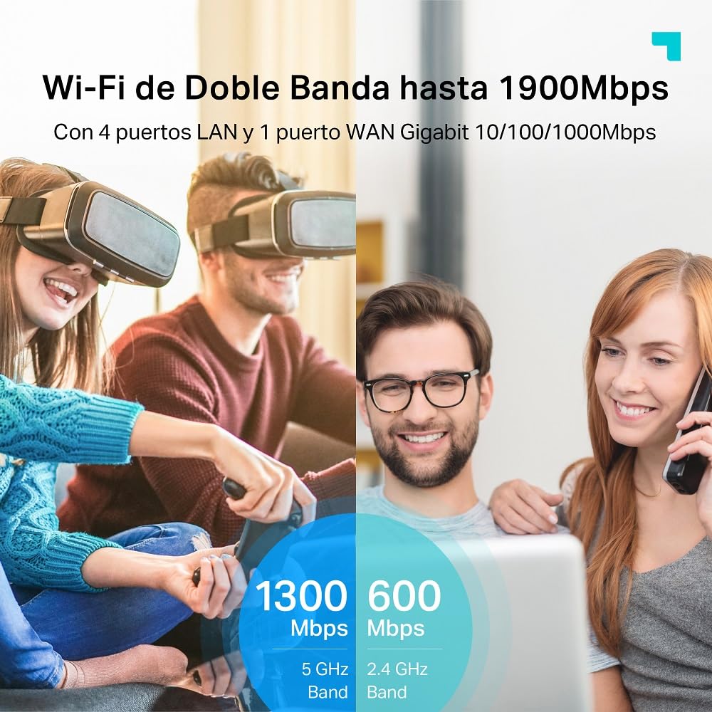 TP-Link Archer C88 - Router WiFi, AC1900, Doble Banda, Puertos Gigabit | Amplia Cobertura. Conexión Estable para Muchos Dispositivos. Compatible con EasyMesh. Control App Tether.