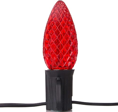 Miniatura 9 de Brightown Paquete de 100 bombillas LED C9 de repuesto para Navidad, bombillas LED C9 inastillables para cadena de luces de Navidad, base intermedia