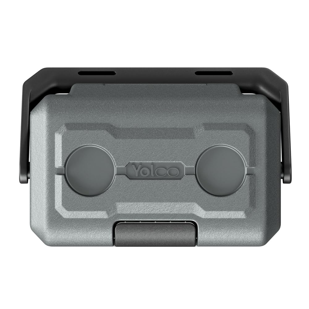 Yolco ET8 Carbon lodówka podróżna mini przenośna elektryczna lodówka z kompresorem 12/24 V DC do samochodu, ciężarówki, łodzi i gniazdka z przyłączem USB, -20°C, szara