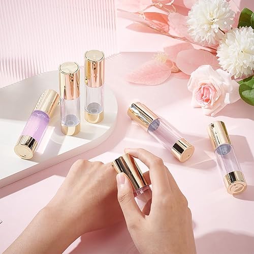 Miniatura 3 de BENECREAT 6 botellas vacías de plástico con bomba de vacío de 0.5 fl oz (0.5 onzas), cabeza de bomba de bomba de vacío sin aire, dispensador de