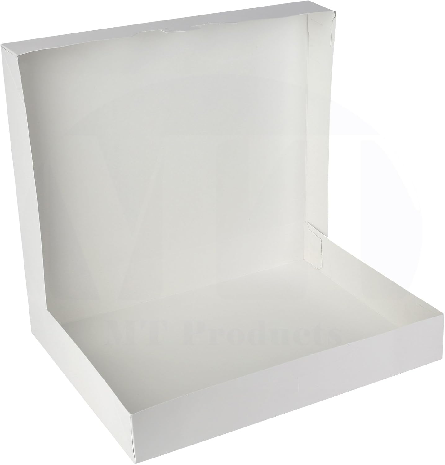 MT Products White Bakery Boxes No-Window - Size of 15" x 11.5" x 2.25" - (15 Pieces) Auto Pop-Up Donut Boxes - Perfect for Pies, Cupcakes, Muffins, and Cookies - Made in the USA