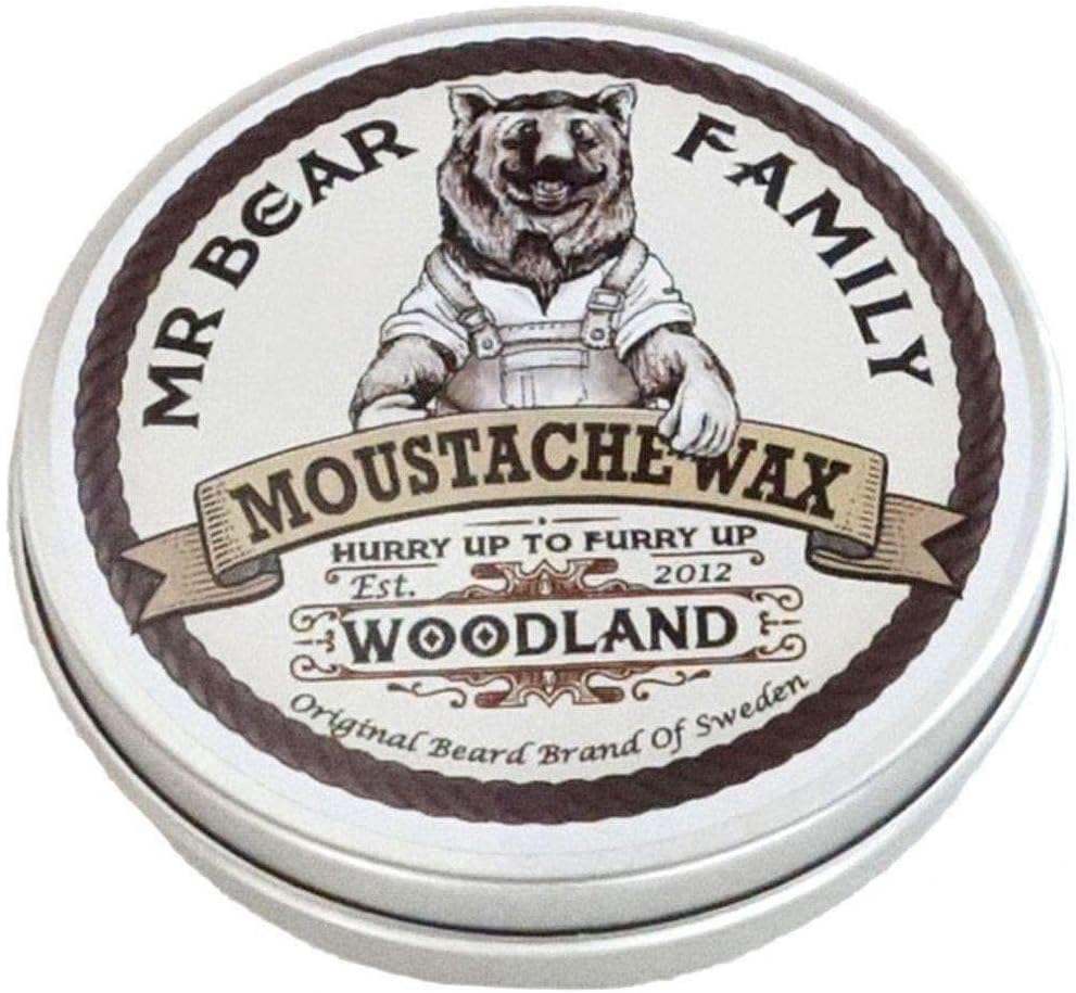 Mr Bear Family Moustache Wax (20ml/0.67oz) - Woodland Scent - Shipped from United Kingdom