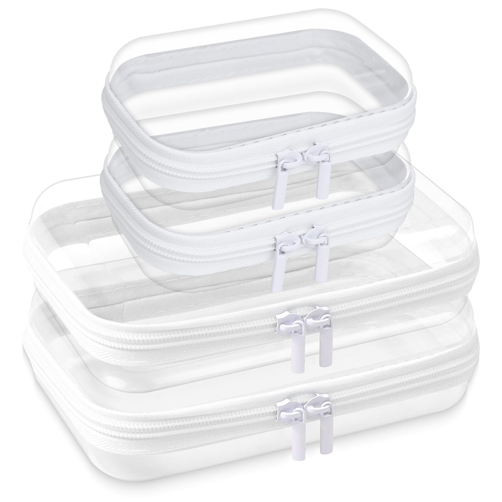DARENYI 4Pcs Toy Storage Bags with Zipper Clear Zip Bags for Toys Travel Waterproof Double Zipper Toy Bag for Board Games, Building Blocks, Puzzles