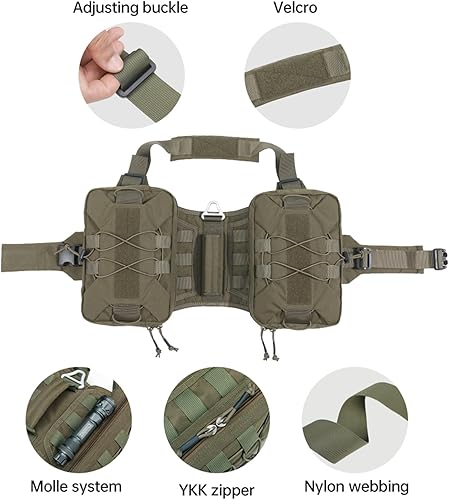 Miniatura 2 de EXCELLENT ELITE SPANKER Paquete de mochila para perros, mochila para camping, senderismo, perro mediano y grande con 2 bolsillos laterales