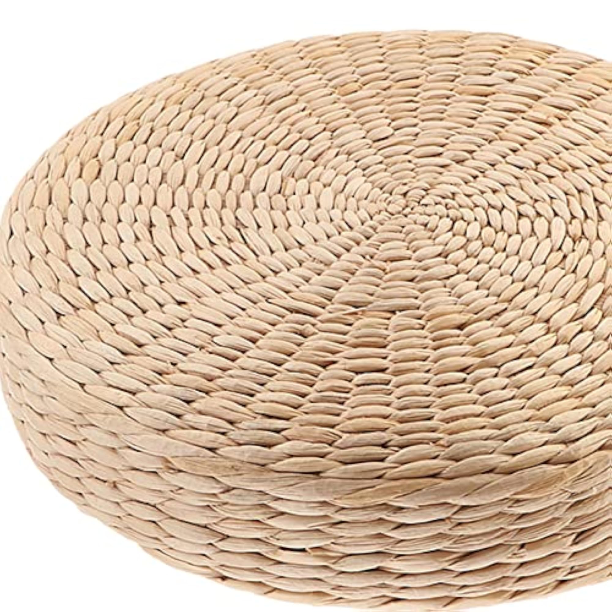 2xRound Straw Woven Tatami Cushion Floor Pouf