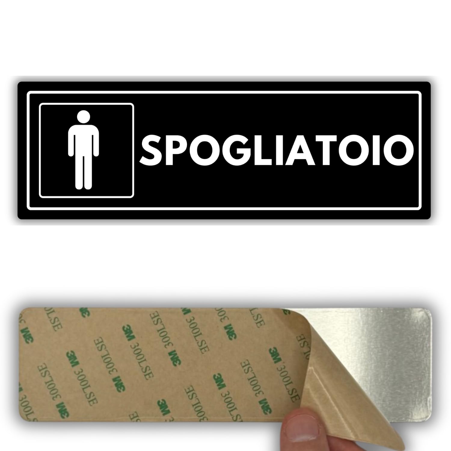 Segnale Spogliatoio Uomini - 7,5 x 23 cm - Spessore 2 mm - Acrilico - Targa Adesiva - Cartello Spogliatoio Maschile - Simbolo Spogliatoio - (Spogliatoio Uomo)