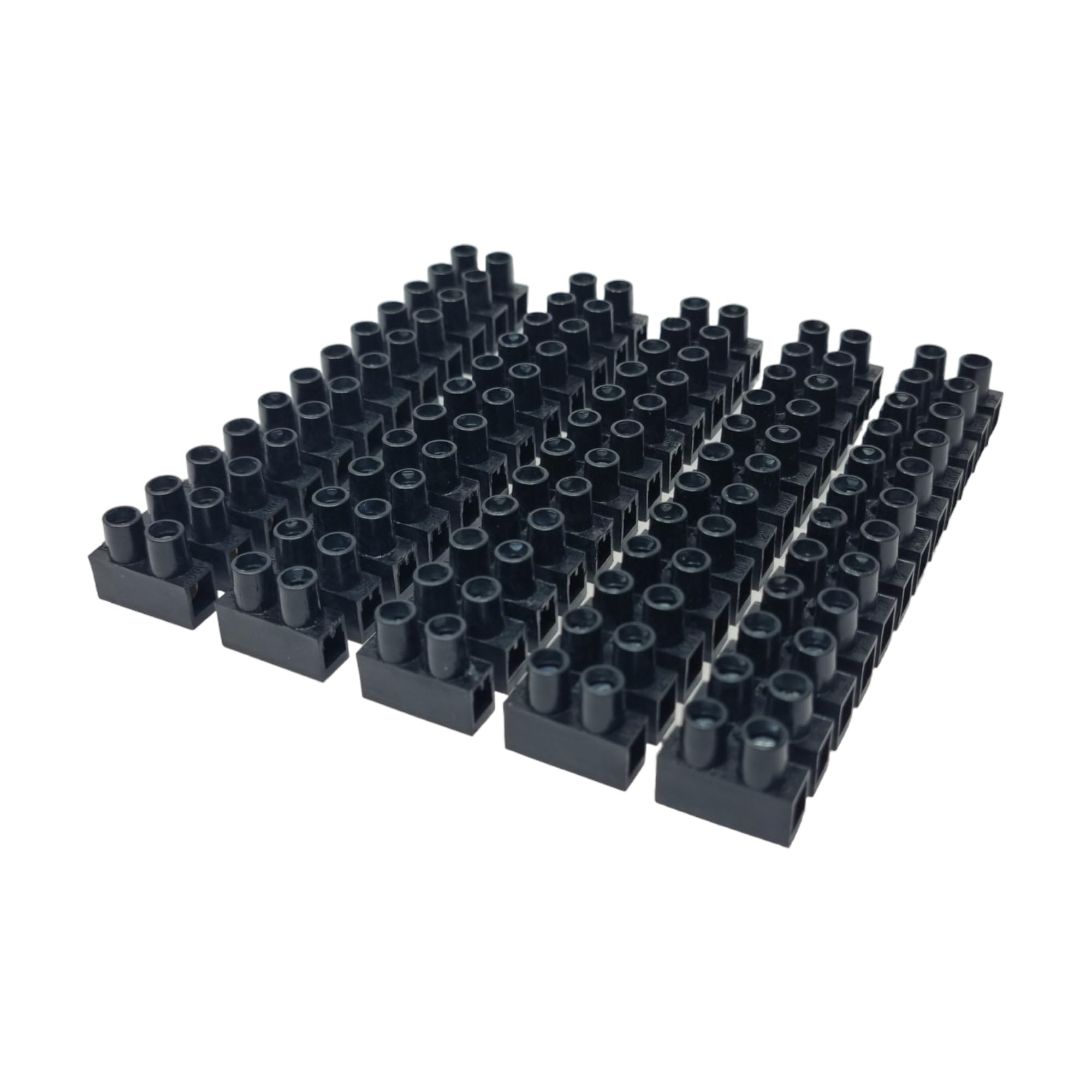 Pack of 5-12 Way 15 Amp Electrical Connector Block Black Terminal Block Electrical Connector Strips