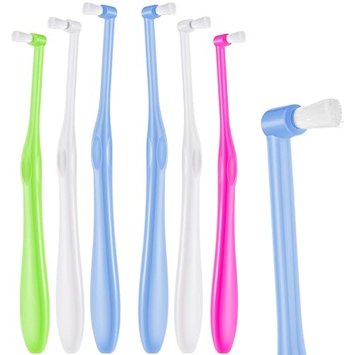 Boao 6 piezas de cepillo de dientes copetudo, acabado suave, interdental compacto único para limpieza de detalles, cepillo cónico (cepillo de