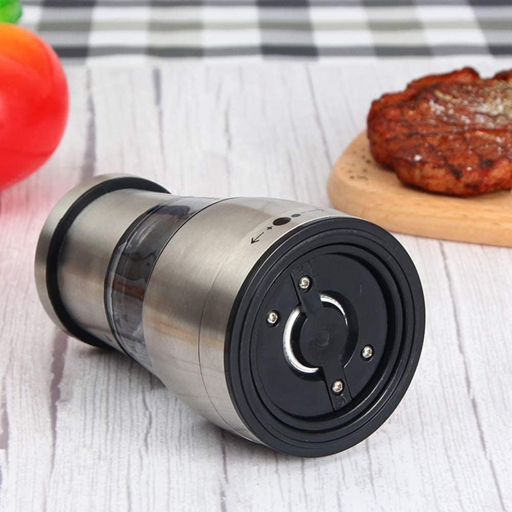 Salt and Pepper Grinder Set of 2 - Adjustable Ceramic Coarseness, Stainless Steel, Acrylic Refillable Salt and Pepper Shakers & Mills for Spice, Black Peppercorn(